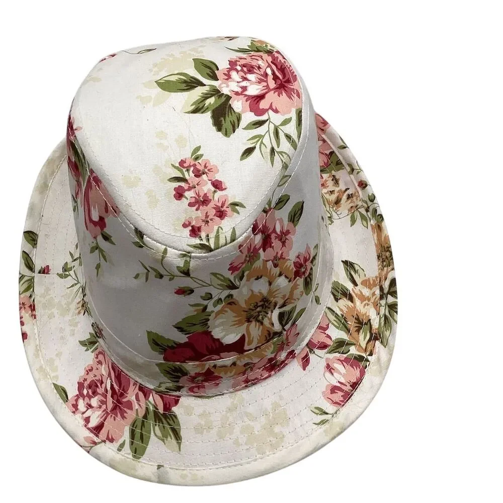 Women's Floral Fedora Hat Multicolor One Size‎